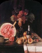 William Merritt Chase Still life and watermelon painting